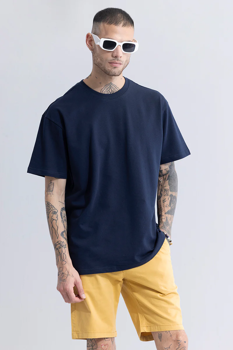 Solitude Navy Oversized T-Shirt - republicanstateiSolitude Navy Oversized T-Shirt - republicanstatei