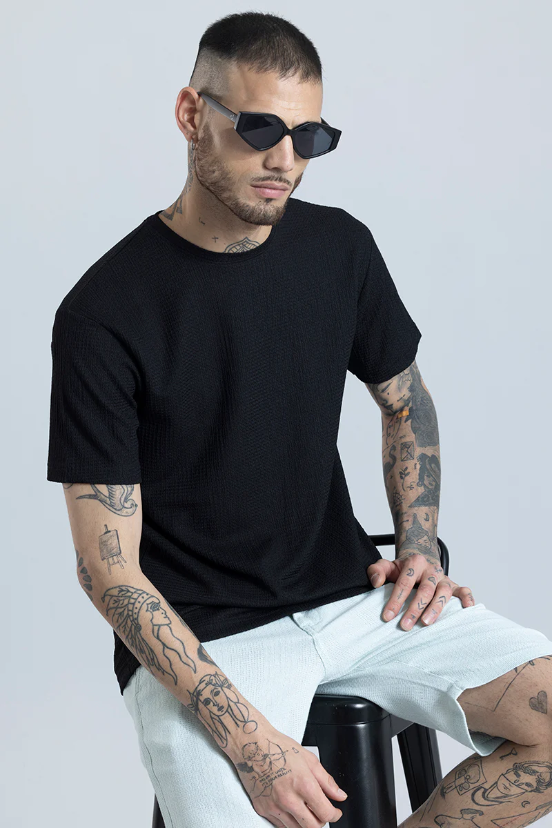 Tactile Black Textured T-Shirt - republicanstateiTactile Black Textured T-Shirt - republicanstatei