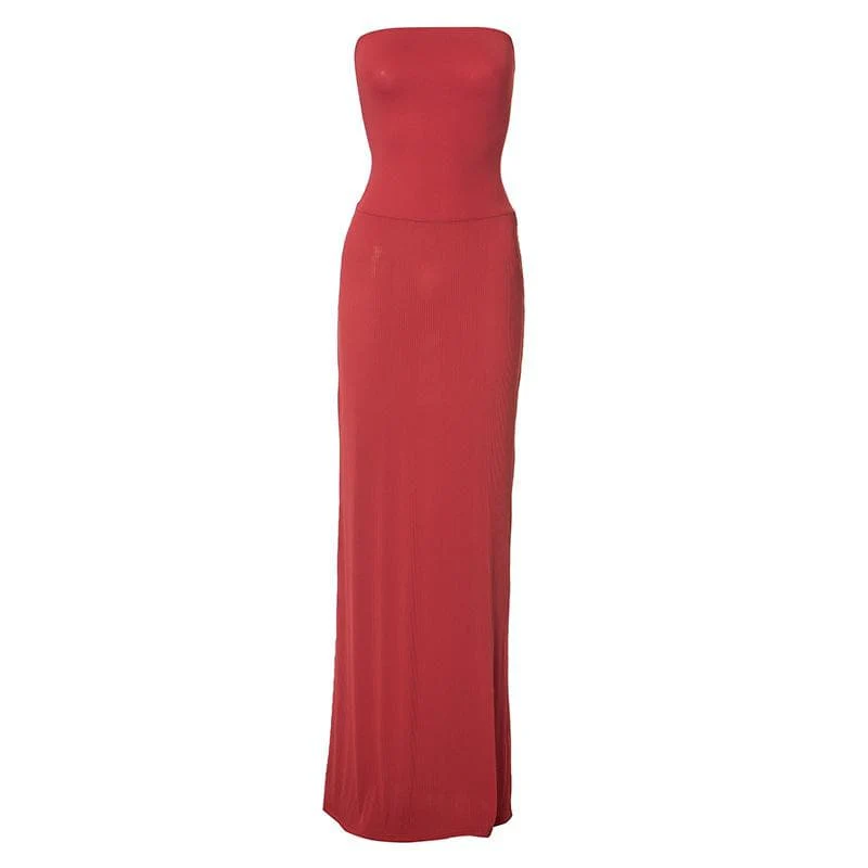 Ribbed backless tube maxi dress - republicanstateiRibbed backless tube maxi dress - republicanstatei