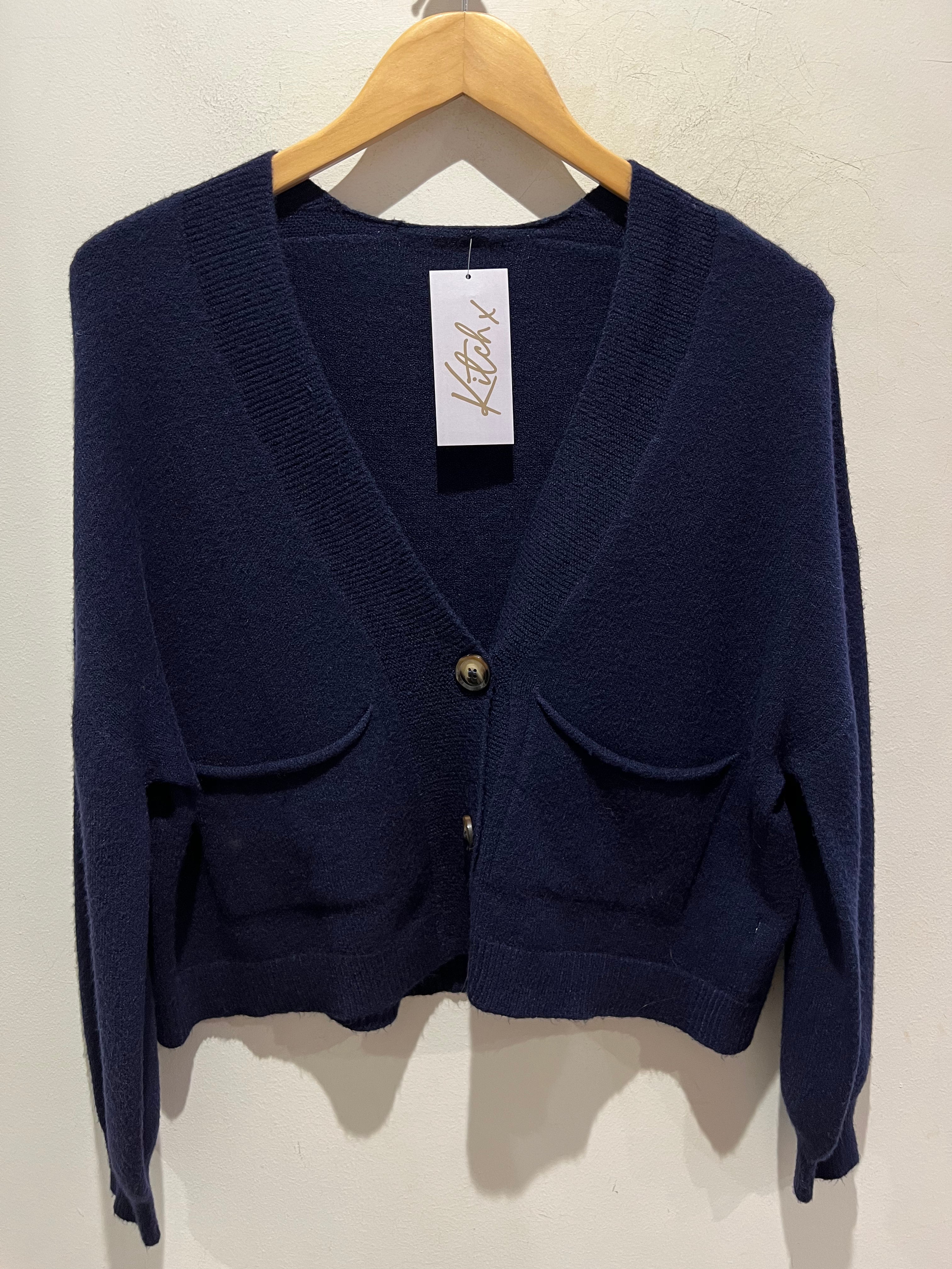 Button Front Cardigan - Navy - republicanstateiButton Front Cardigan - Navy - republicanstatei