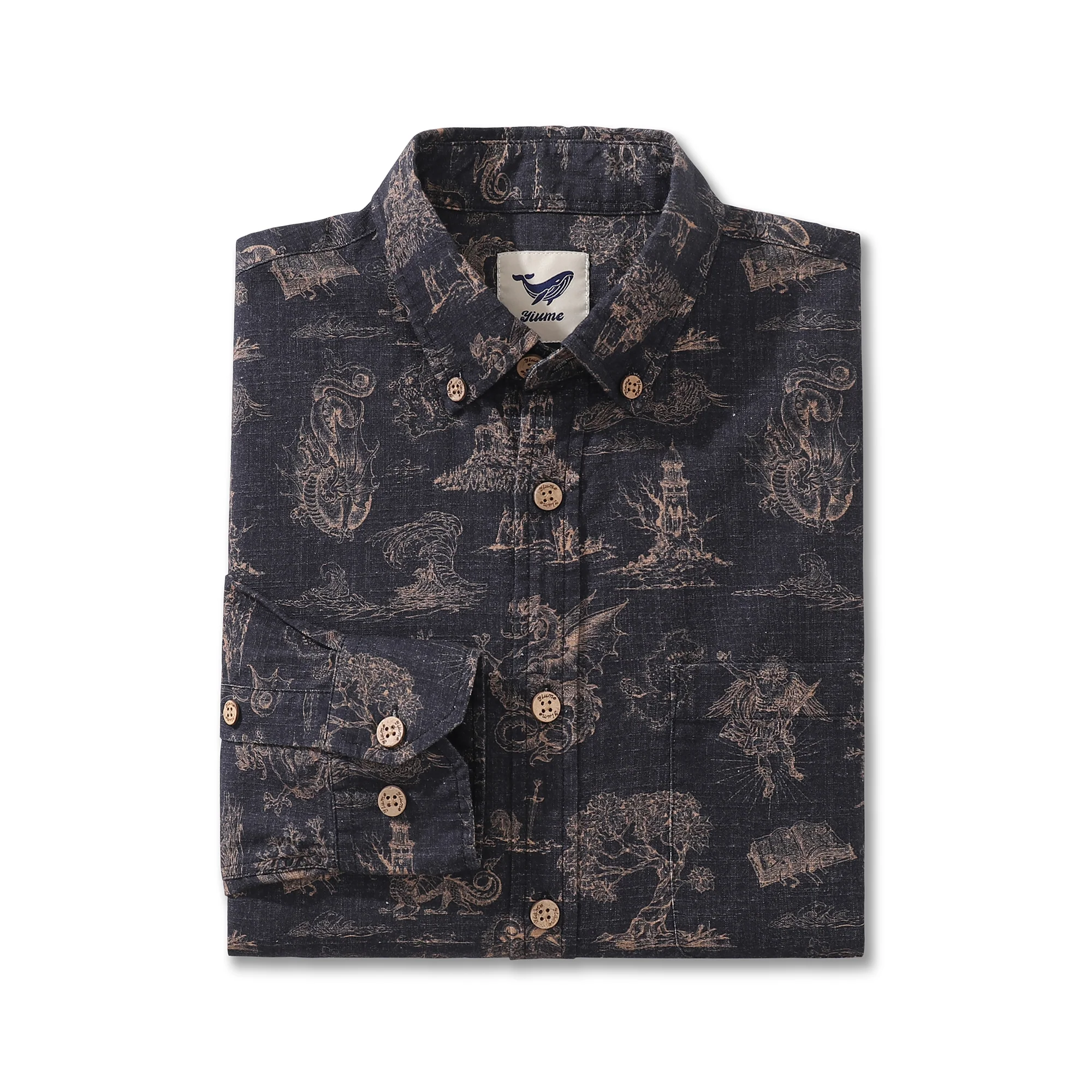 Men's Hawaiian Shirt Evil Dragon Knight Cotton Button-down Long Sleeve Aloha Shirt - republicanstateiMen's Hawaiian Shirt Evil Dragon Knight Cotton Button-down Long Sleeve Aloha Shirt - republicanstatei
