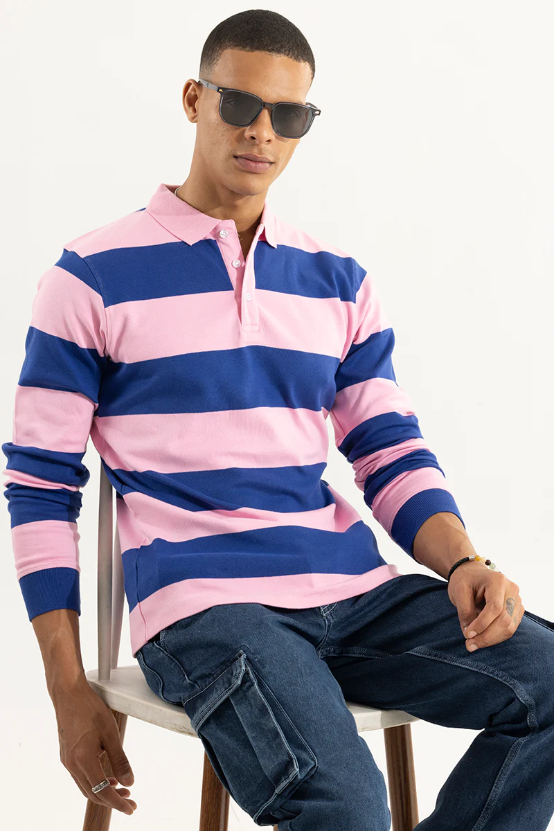 Rugby Pink & Blue Polo T-Shirt - republicanstateiRugby Pink & Blue Polo T-Shirt - republicanstatei