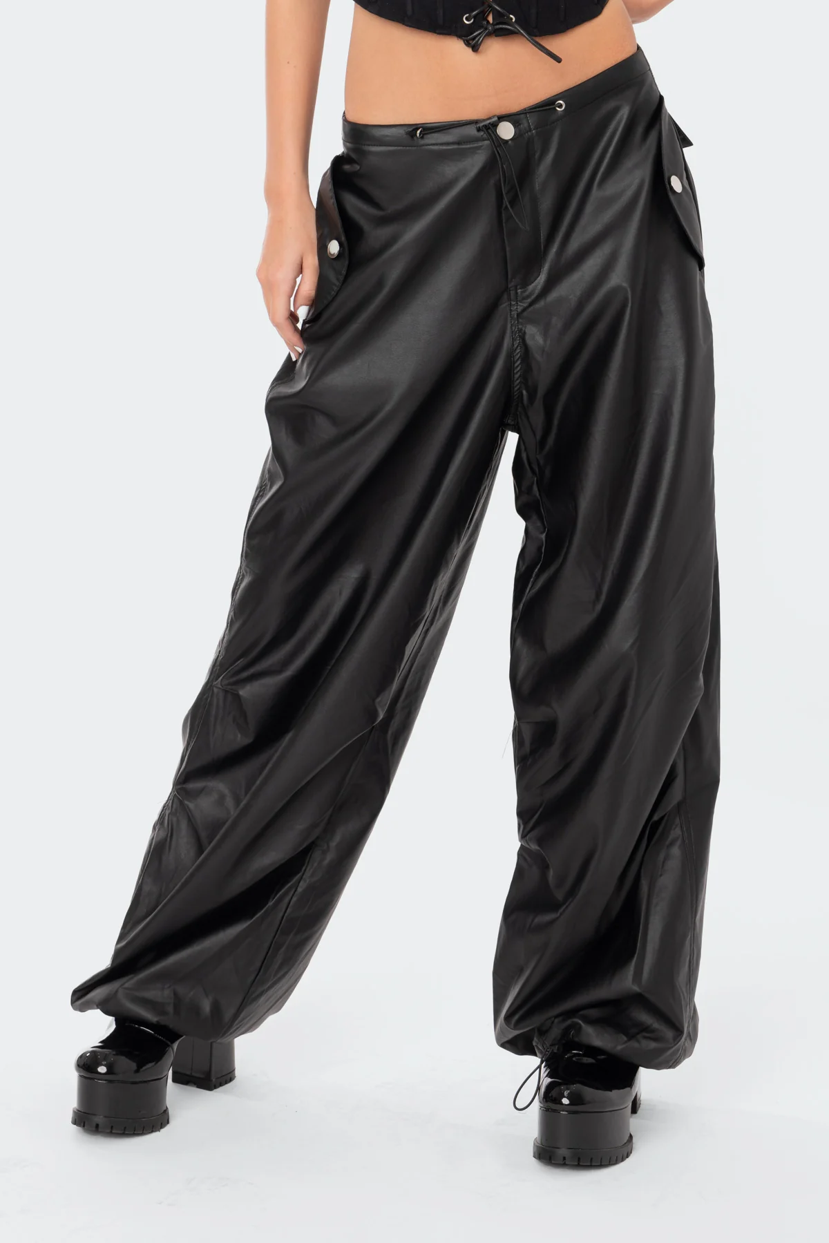 Rebel Faux Leather Cargo Pants - republicanstateiRebel Faux Leather Cargo Pants - republicanstatei