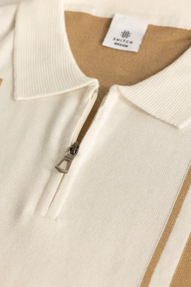 Niels Beige Knitted Polo T-Shirt - republicanstateiNiels Beige Knitted Polo T-Shirt - republicanstatei