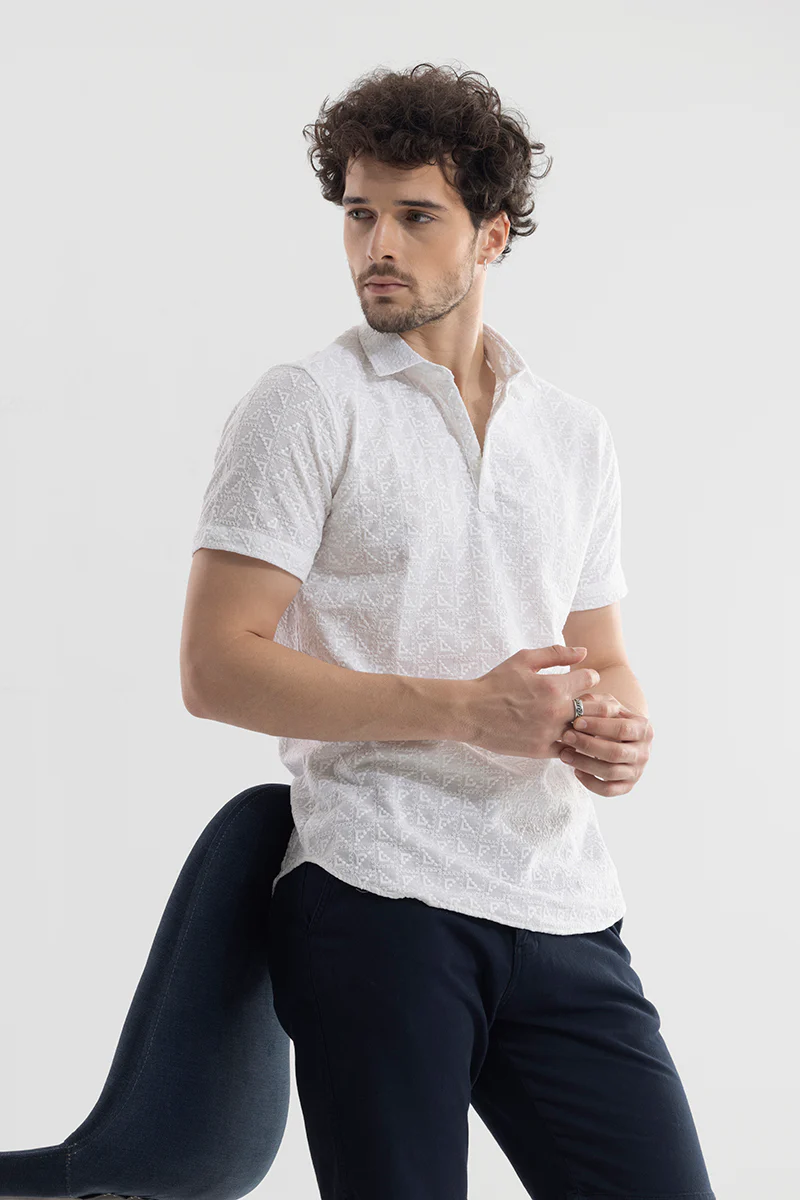 Trigon White Polo T-Shirt - republicanstateiTrigon White Polo T-Shirt - republicanstatei