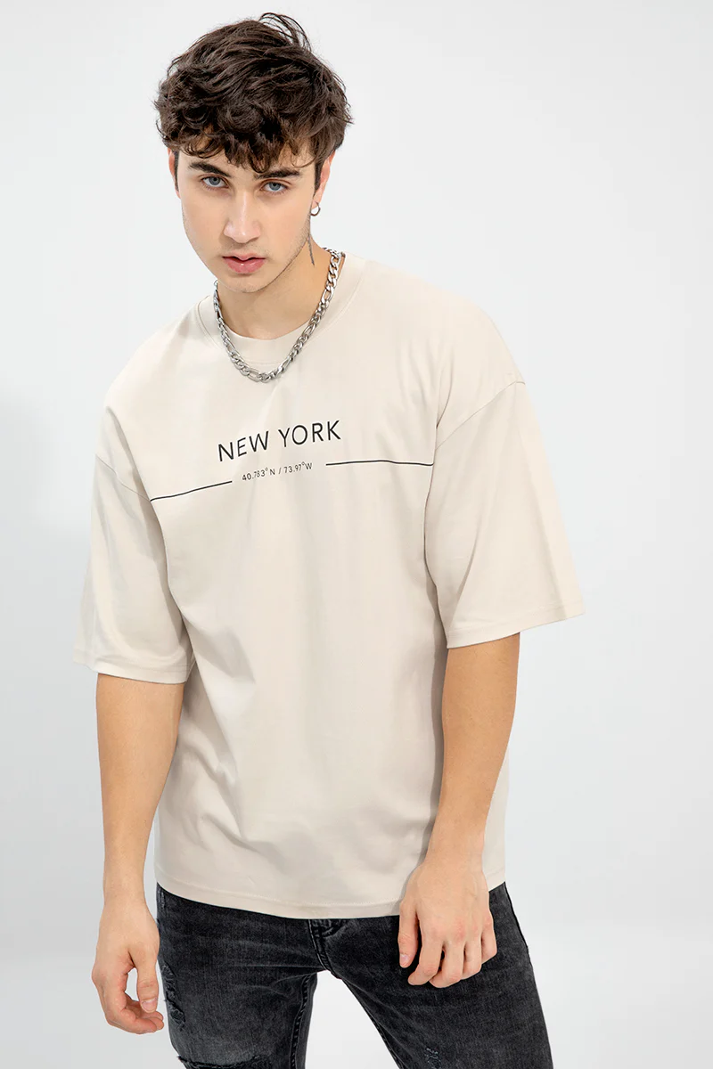 New York Cream Oversized T-Shirt - republicanstateiNew York Cream Oversized T-Shirt - republicanstatei