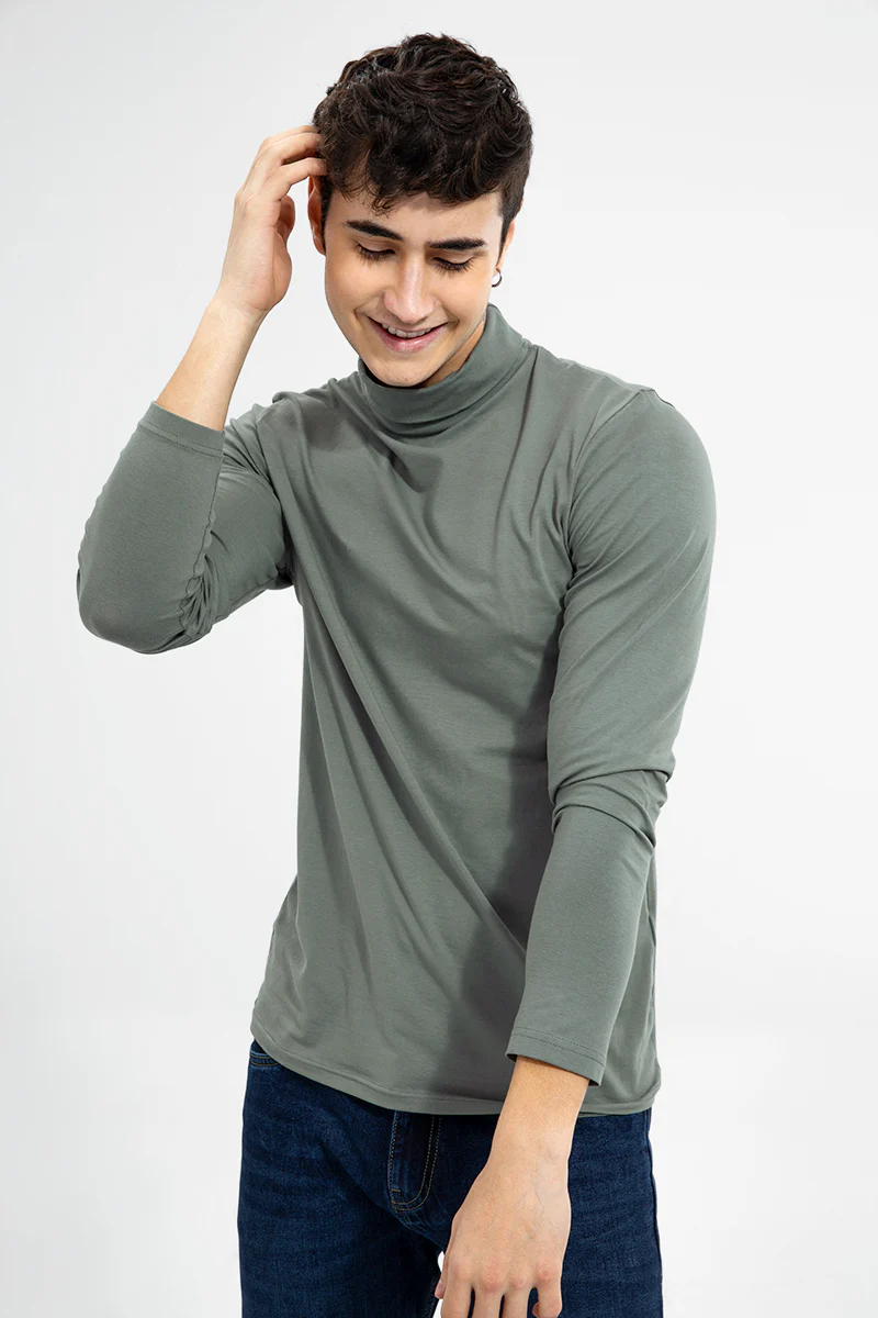 High Neck Grey T-Shirt - republicanstateiHigh Neck Grey T-Shirt - republicanstatei