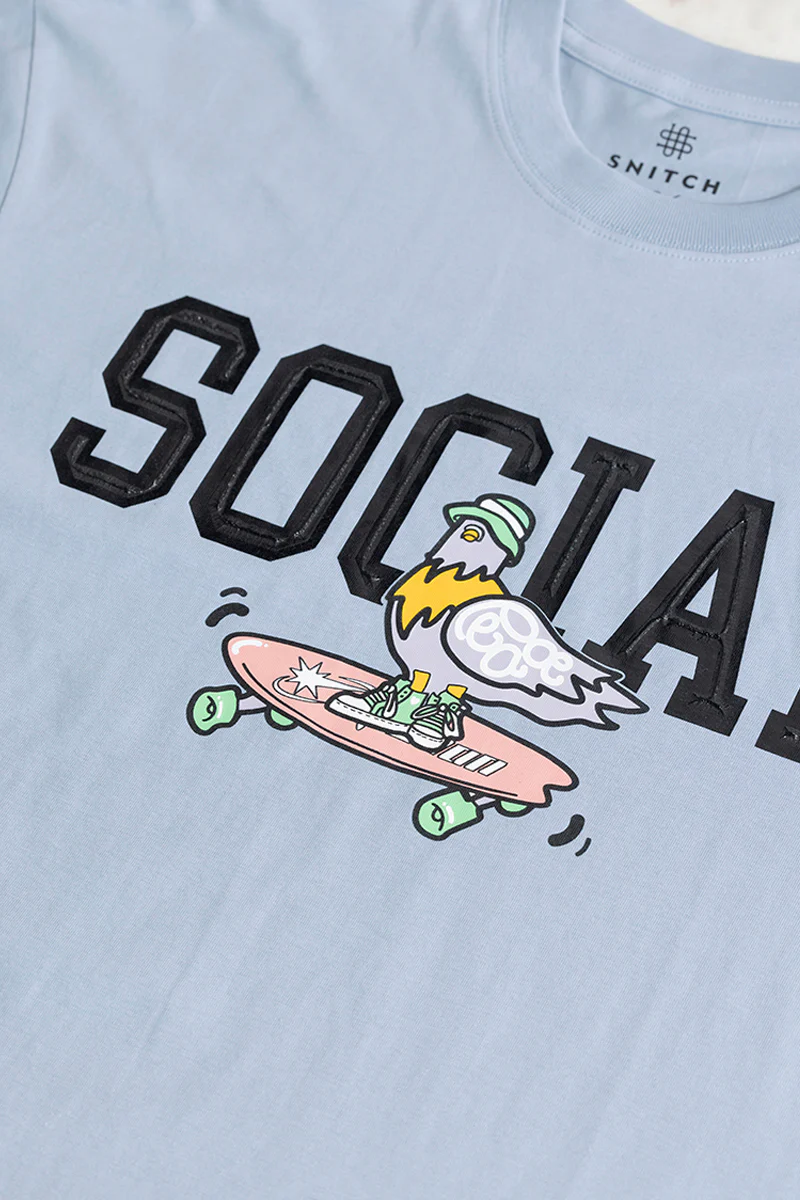 Social Blue Oversized T-Shirt - republicanstateiSocial Blue Oversized T-Shirt - republicanstatei