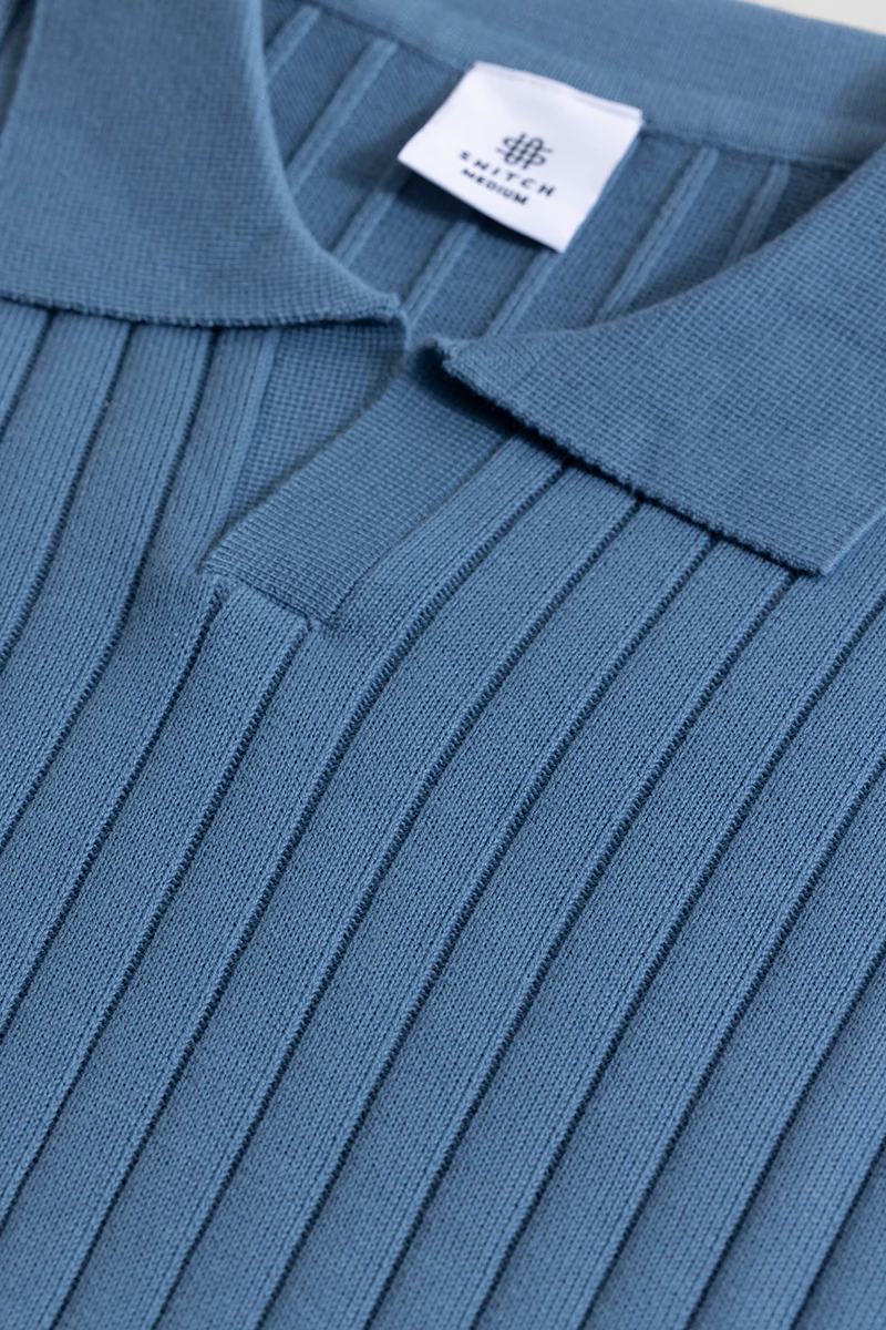 Sleek Striped Blue Polo T-Shirt - republicanstateiSleek Striped Blue Polo T-Shirt - republicanstatei
