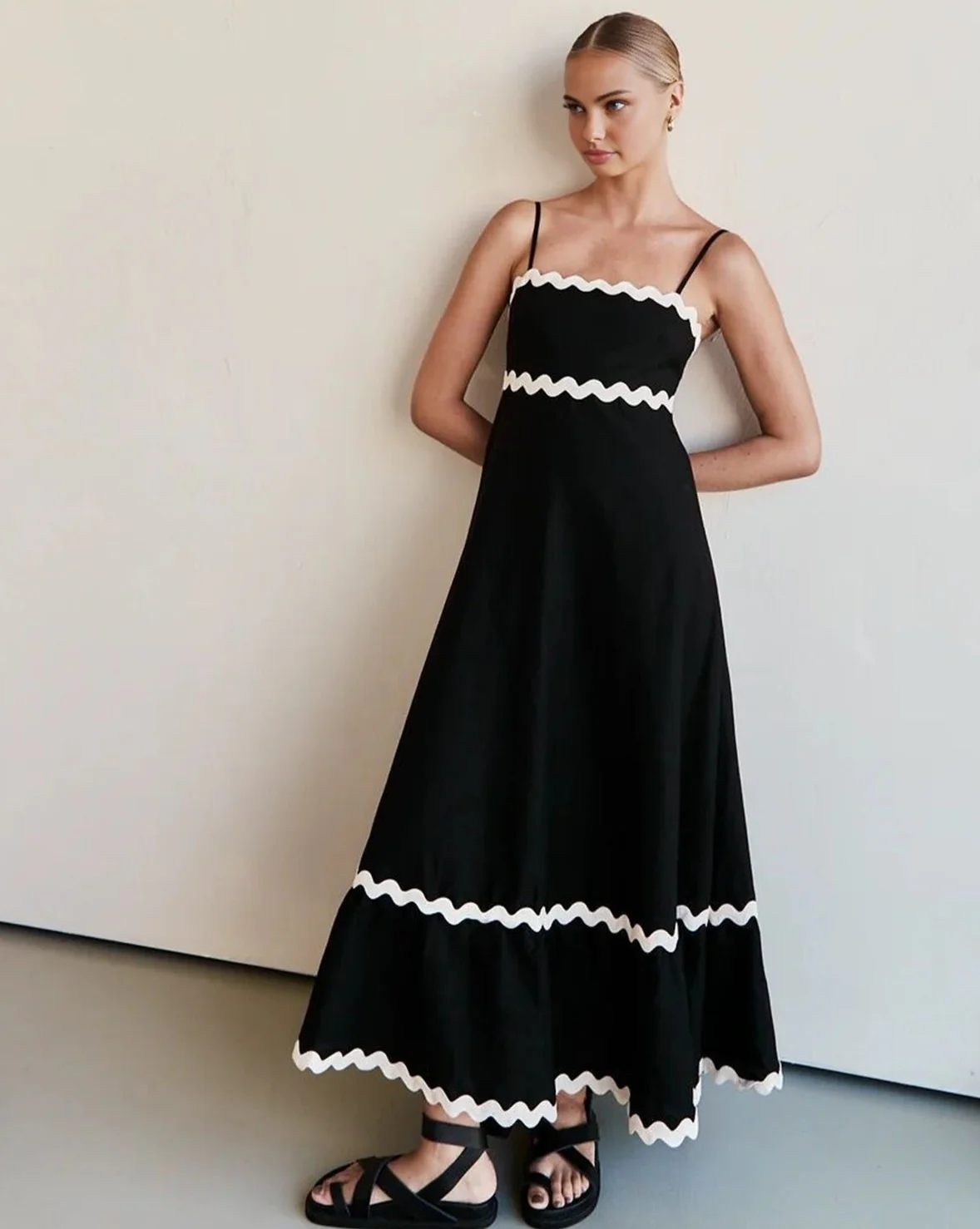 Contast Trim Cami Long Dress - republicanstateiContast Trim Cami Long Dress - republicanstatei