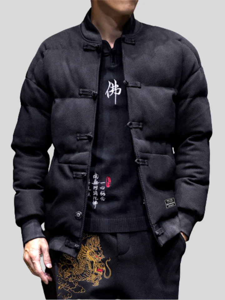 Men's Solid Black Winter Coat - republicanstateiMen's Solid Black Winter Coat - republicanstatei