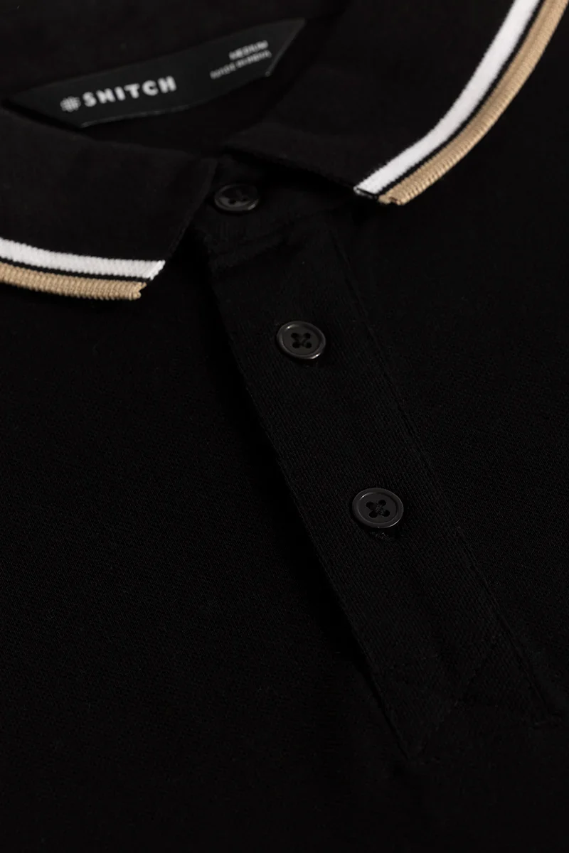 Black Slim Fit Polo T-Shirt - republicanstateiBlack Slim Fit Polo T-Shirt - republicanstatei