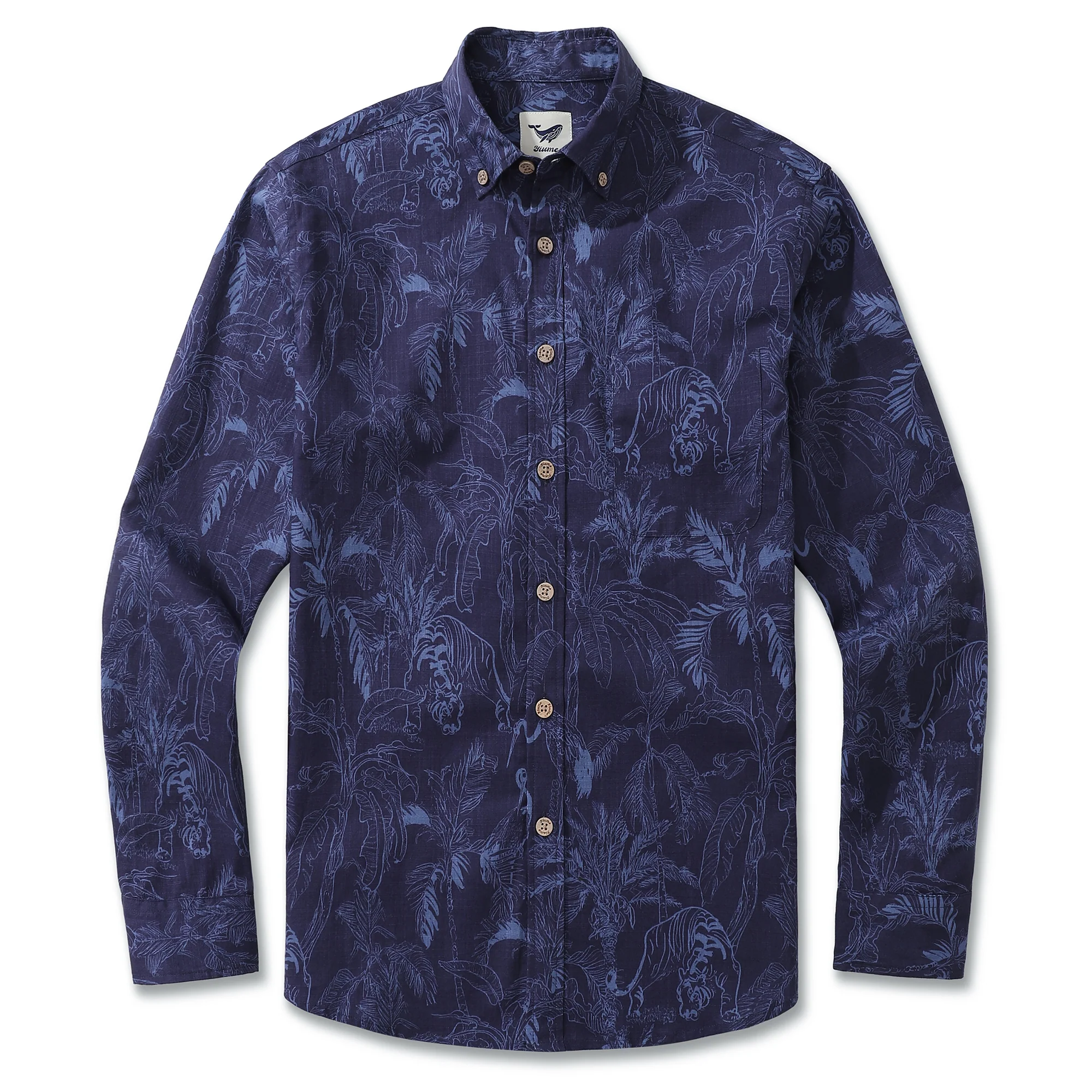 Long Sleeve Hawaiian Shirt For Men Mysterious Jungle Cotton Button-down Aloha Shirt - republicanstateiLong Sleeve Hawaiian Shirt For Men Mysterious Jungle Cotton Button-down Aloha Shirt - republicanstatei