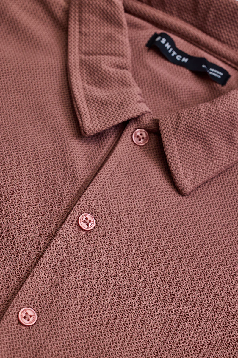 Mauve Textured Polo T-Shirt - republicanstateiMauve Textured Polo T-Shirt - republicanstatei