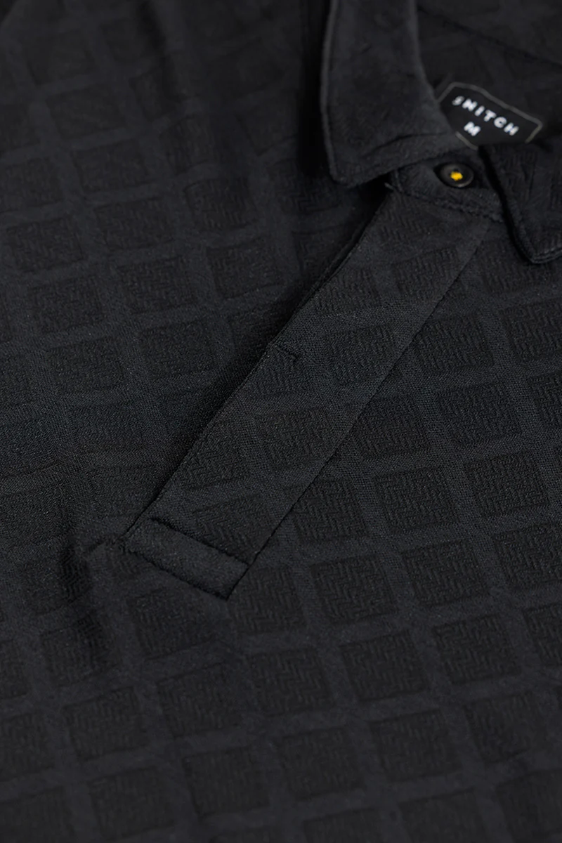 Quad Zig Black Polo T-Shirt - republicanstateiQuad Zig Black Polo T-Shirt - republicanstatei