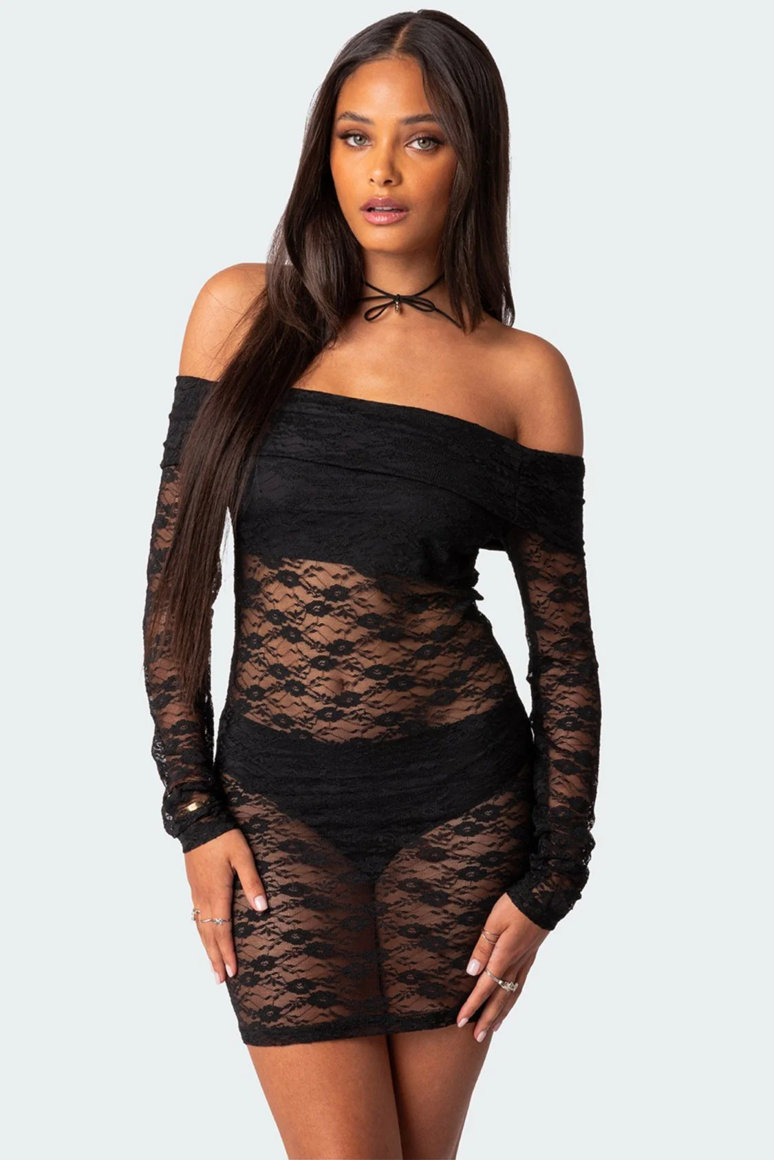 Halle Sheer Lace Mini Dress - republicanstateiHalle Sheer Lace Mini Dress - republicanstatei
