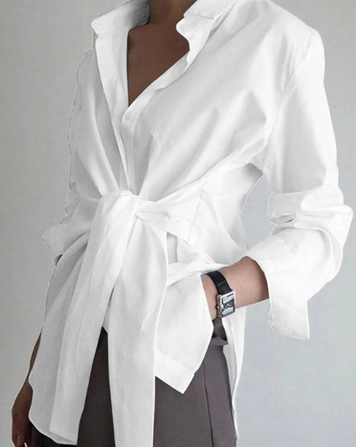 Button Down Tied Long Shirt - republicanstateiButton Down Tied Long Shirt - republicanstatei