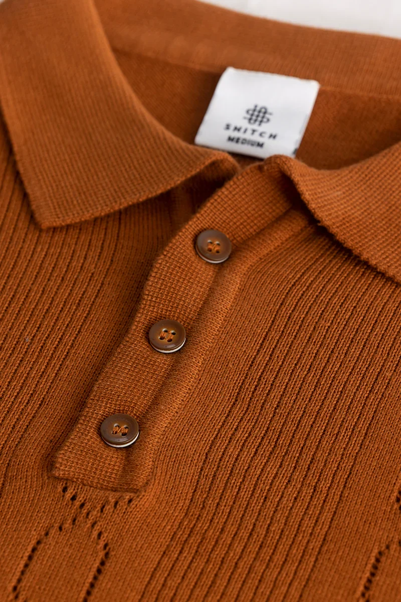 StitchSensei Brown Polo T-Shirt - republicanstateiStitchSensei Brown Polo T-Shirt - republicanstatei