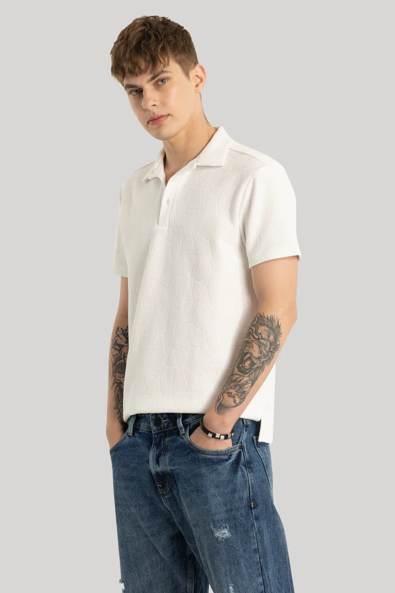 GeoCubique White Printed T-Shirt - republicanstateiGeoCubique White Printed T-Shirt - republicanstatei