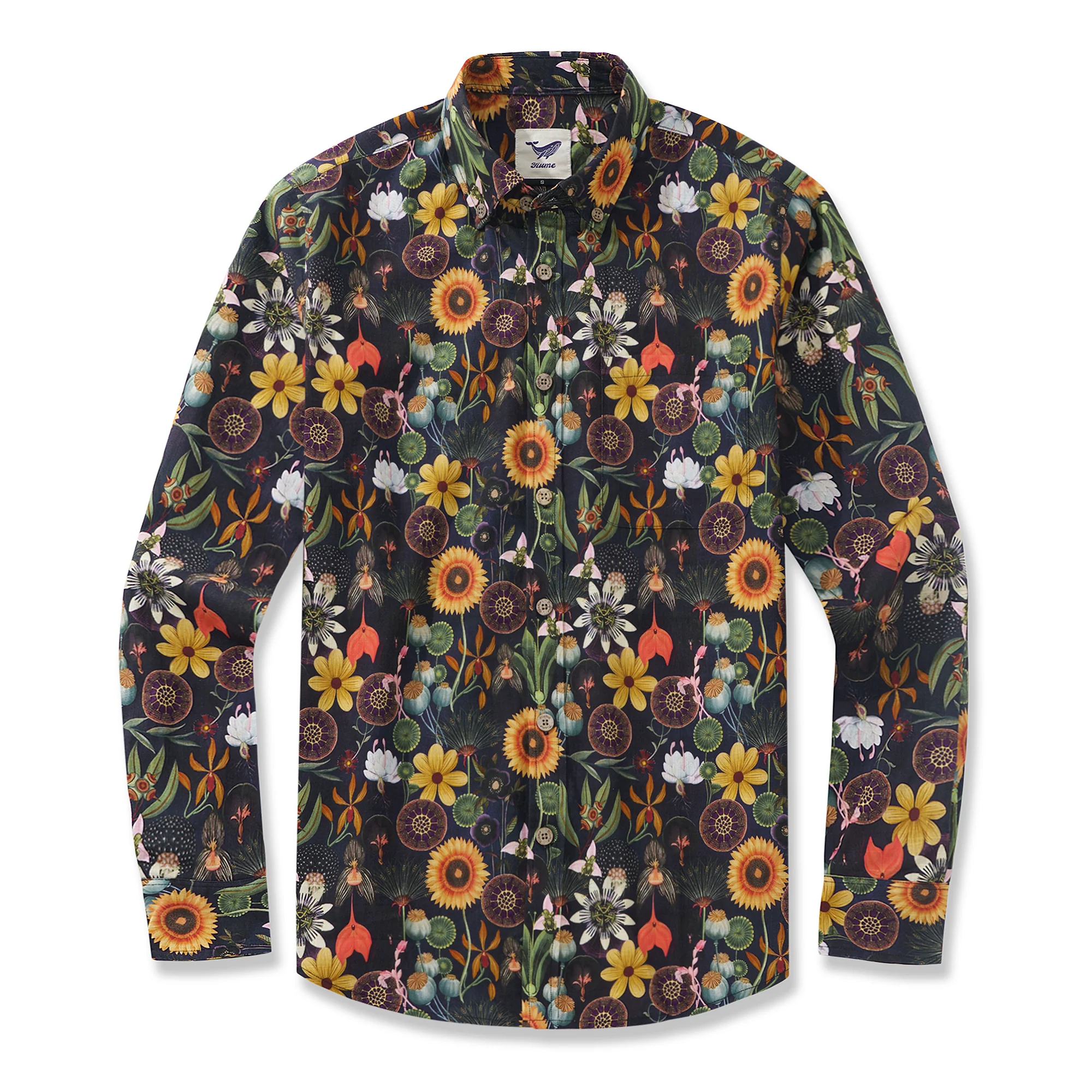 Long Sleeve Hawaiian Shirt For Men Sunflower Serenity 100% Cotton Button-down Aloha Shirt - republicanstateiLong Sleeve Hawaiian Shirt For Men Sunflower Serenity 100% Cotton Button-down Aloha Shirt - republicanstatei