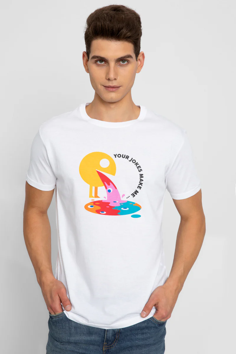 Puking Pacman White T-Shirt - republicanstateiPuking Pacman White T-Shirt - republicanstatei