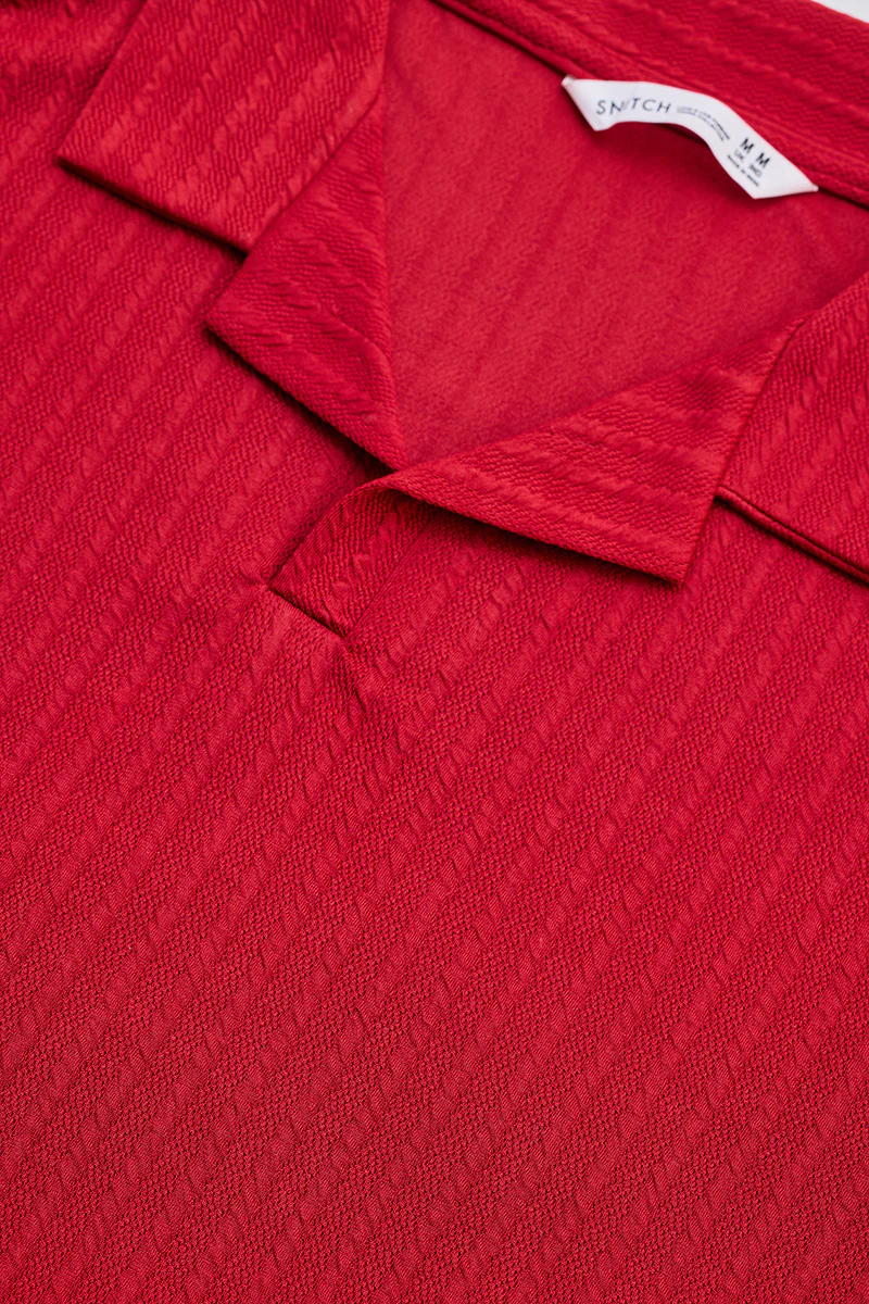 Red Textured Cuban T-Shirt - republicanstateiRed Textured Cuban T-Shirt - republicanstatei