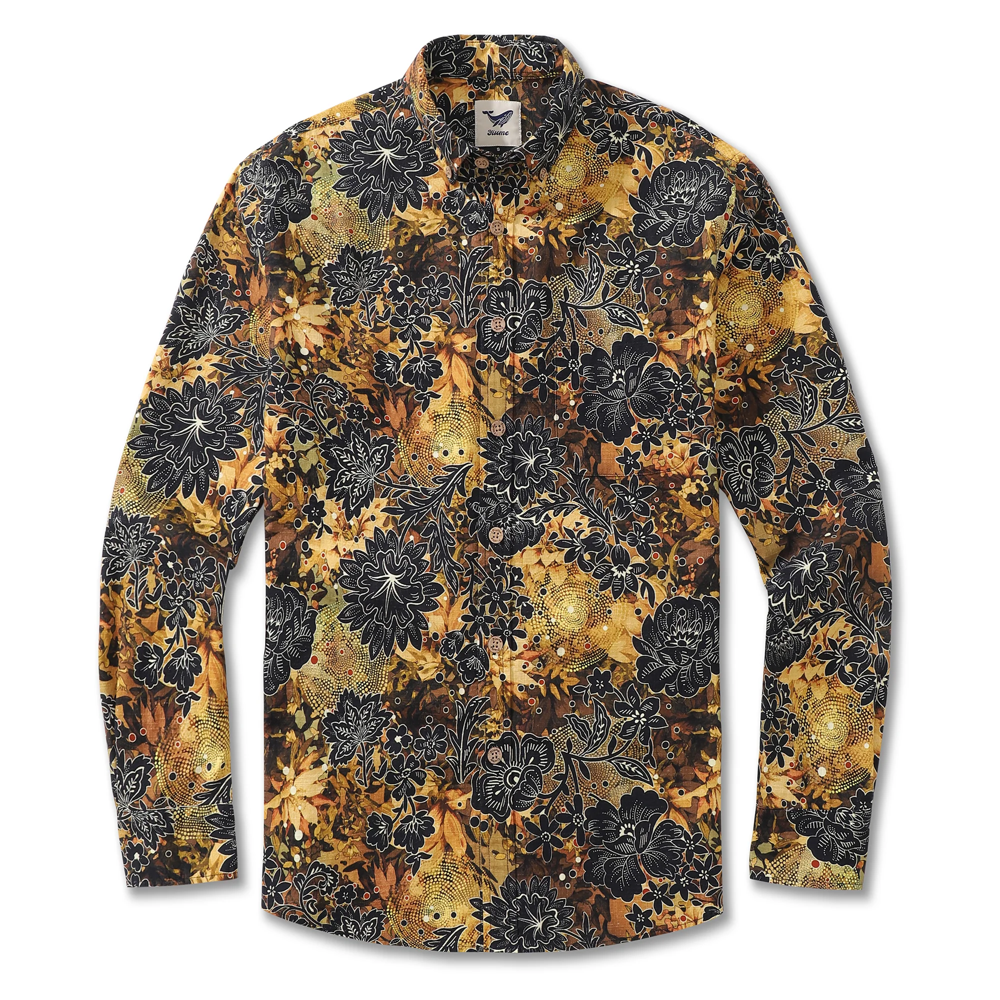 Men's Hawaiian Shirt The Silent Bloom Cotton Button-down Long Sleeve Aloha Shirt - republicanstateiMen's Hawaiian Shirt The Silent Bloom Cotton Button-down Long Sleeve Aloha Shirt - republicanstatei