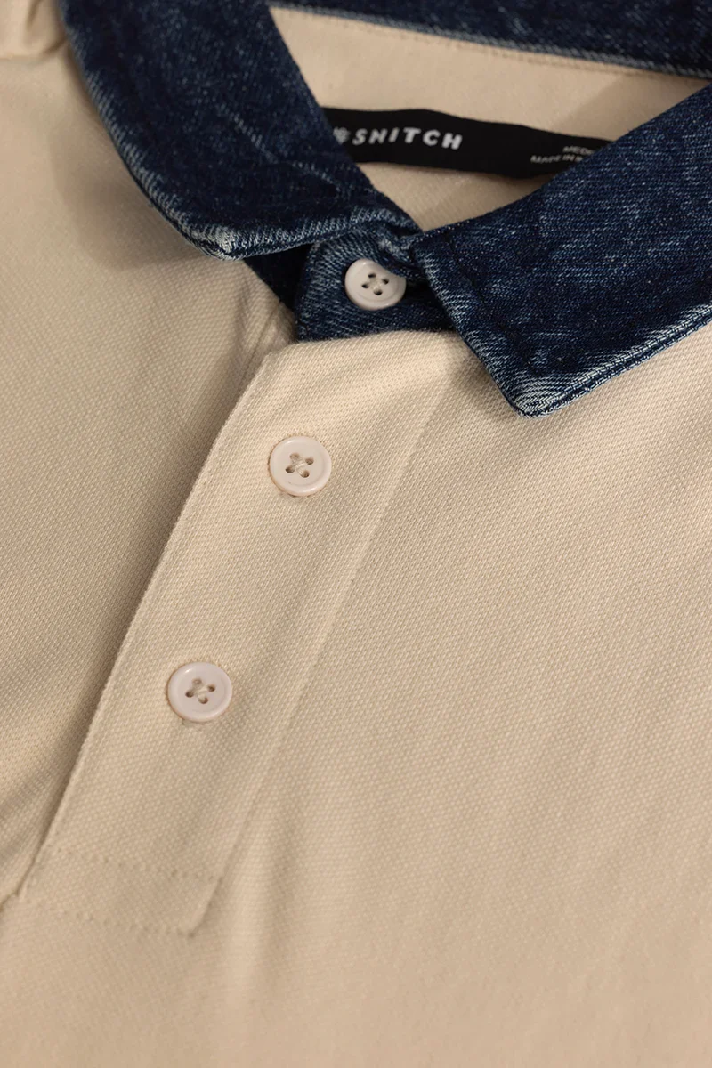 Beige Slim Fit Polo T-Shirt - republicanstateiBeige Slim Fit Polo T-Shirt - republicanstatei