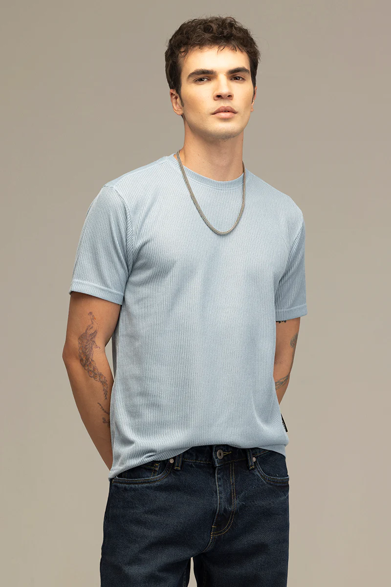 Waffle Weave Blue T-Shirt - republicanstateiWaffle Weave Blue T-Shirt - republicanstatei