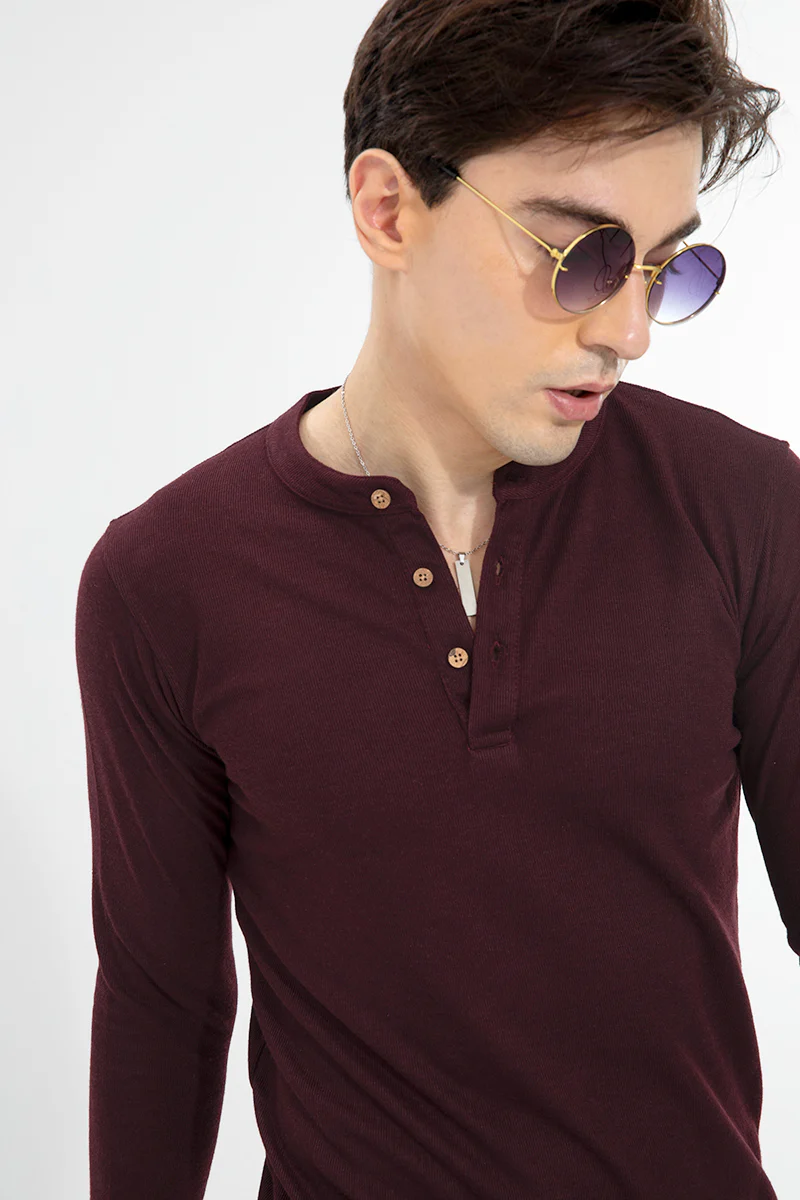 Henley Wine T-Shirt - republicanstateiHenley Wine T-Shirt - republicanstatei