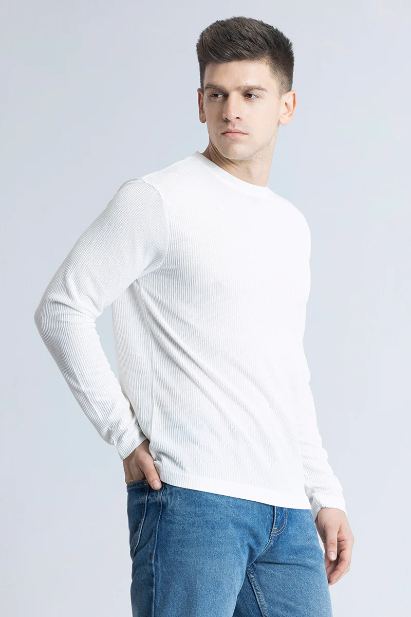 Waffle Texture White T-Shirt - republicanstateiWaffle Texture White T-Shirt - republicanstatei