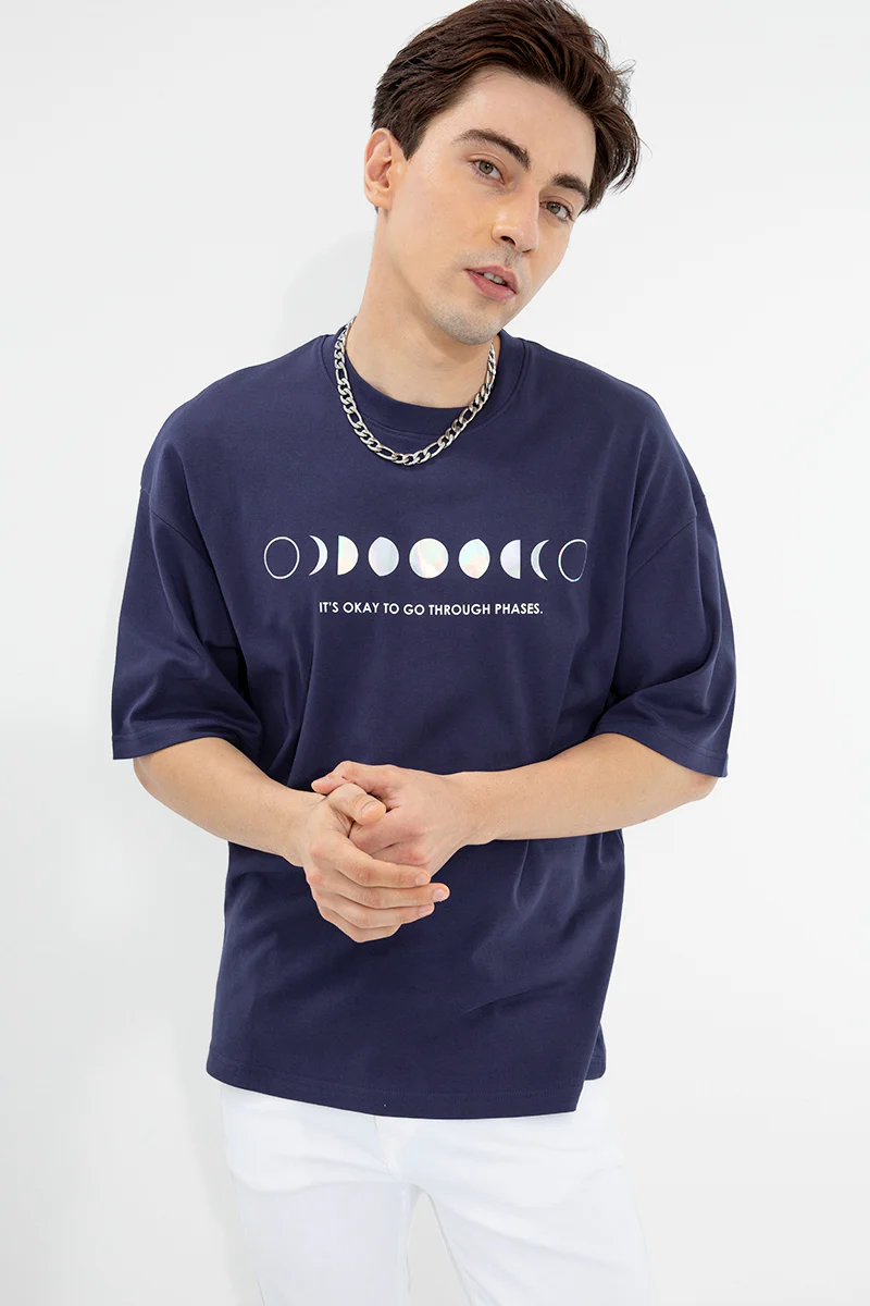 Phases Navy Oversized T-Shirt - republicanstateiPhases Navy Oversized T-Shirt - republicanstatei