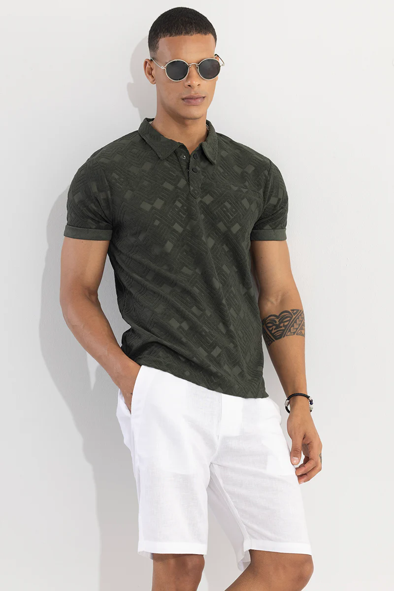 Square Space Olive Polo T-Shirt - republicanstateiSquare Space Olive Polo T-Shirt - republicanstatei