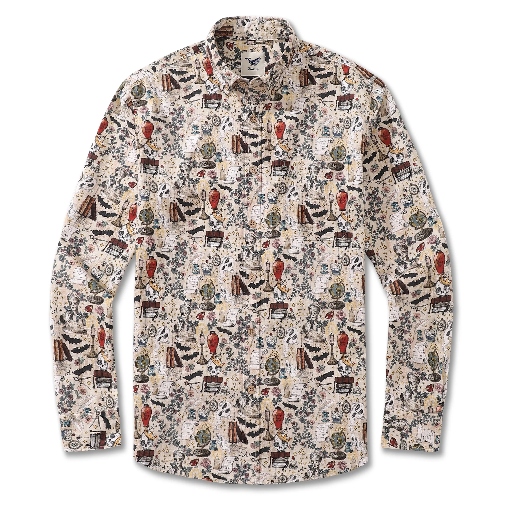 Men's Hawaiian Shirt Witches go back to school By Ludmila Cotton Button-down Long Sleeve Aloha Shirt - republicanstateiMen's Hawaiian Shirt Witches go back to school By Ludmila Cotton Button-down Long Sleeve Aloha Shirt - republicanstatei