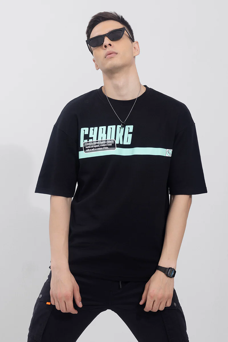 Cyborg Black Oversized T-Shirt - republicanstateiCyborg Black Oversized T-Shirt - republicanstatei