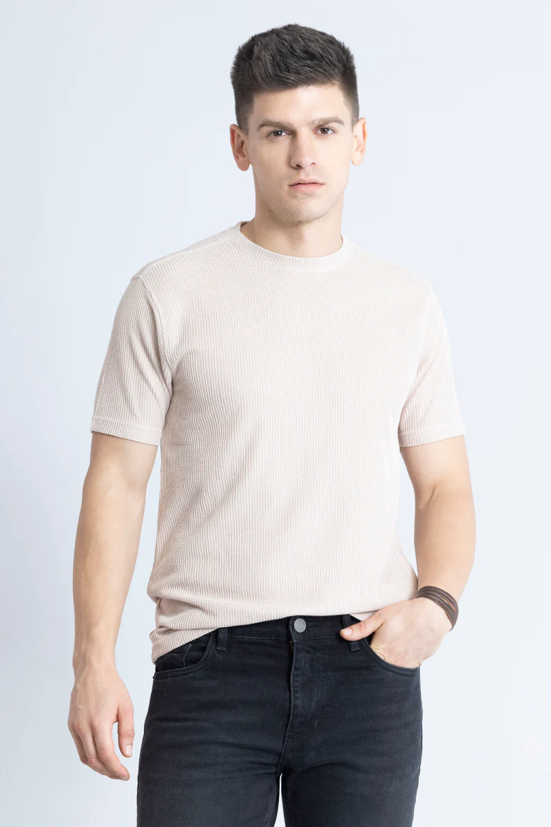 Waffle Weave Cream T-Shirt - republicanstateiWaffle Weave Cream T-Shirt - republicanstatei
