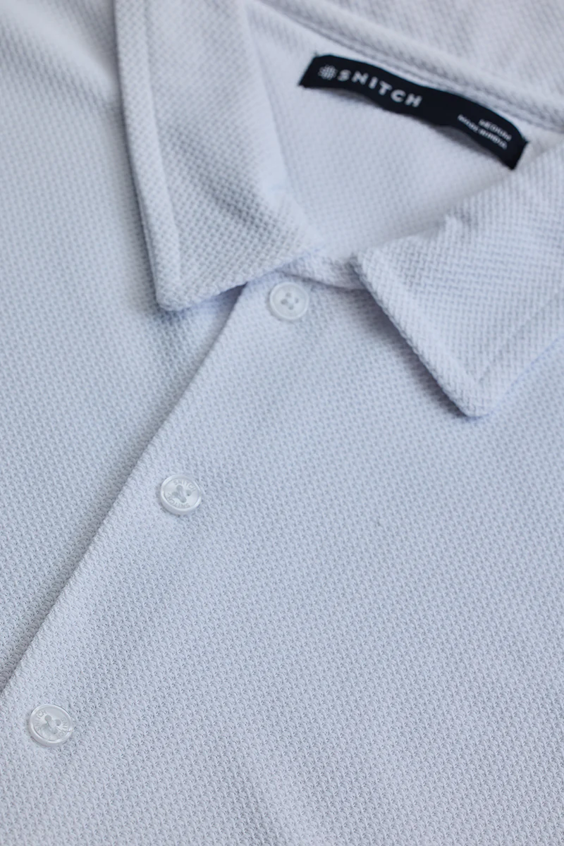 White Textured Polo T-Shirt - republicanstateiWhite Textured Polo T-Shirt - republicanstatei