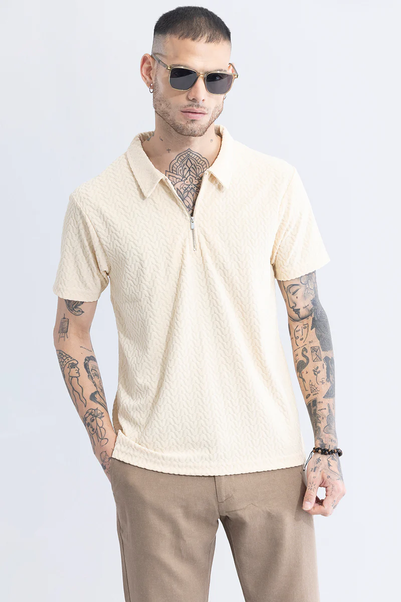 Verti-Zip Cream T-Shirt - republicanstateiVerti-Zip Cream T-Shirt - republicanstatei