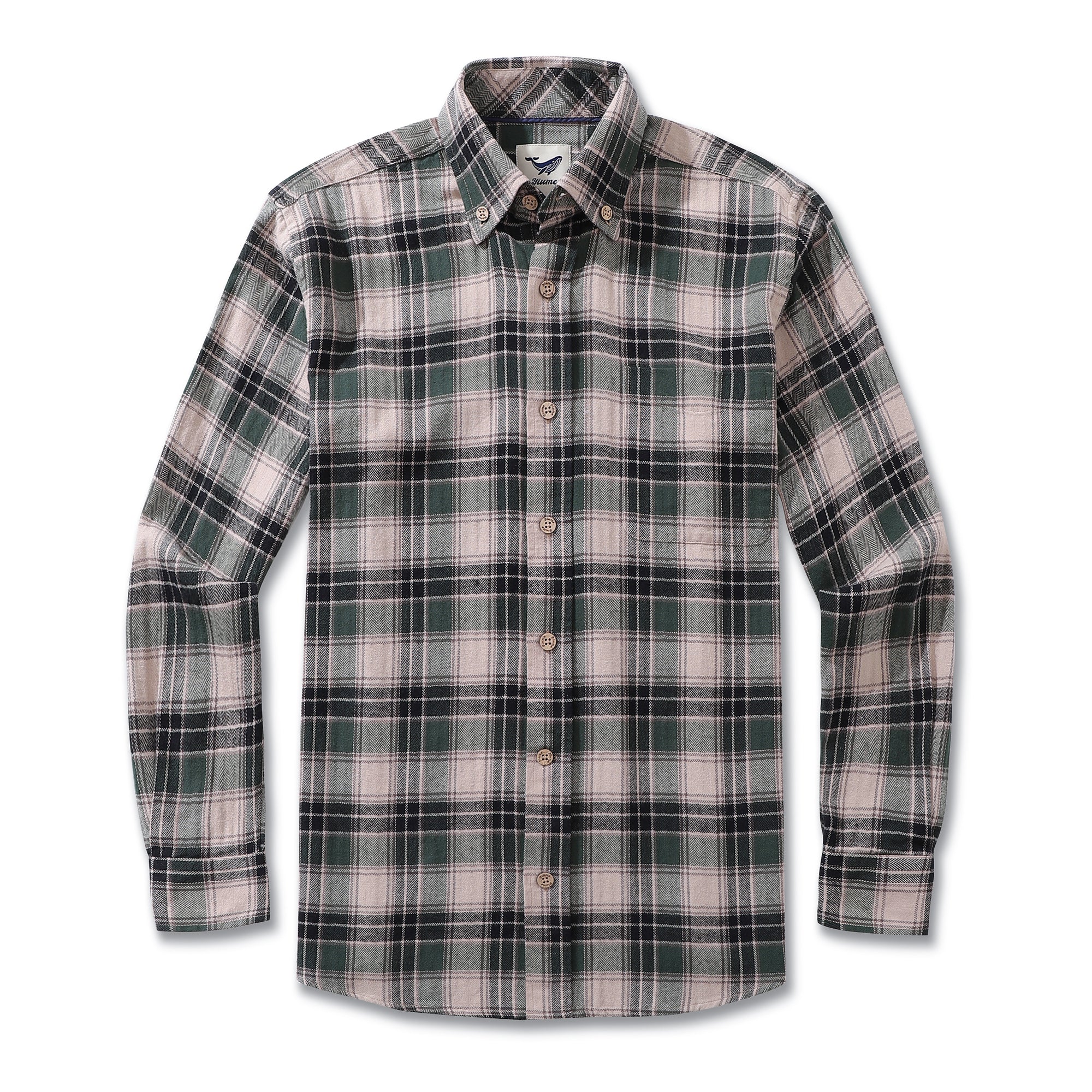 Men's Hawaiian Shirt Flannel Button-down Long Sleeve Classic Check Shirt - GREEN - republicanstateiMen's Hawaiian Shirt Flannel Button-down Long Sleeve Classic Check Shirt - GREEN - republicanstatei