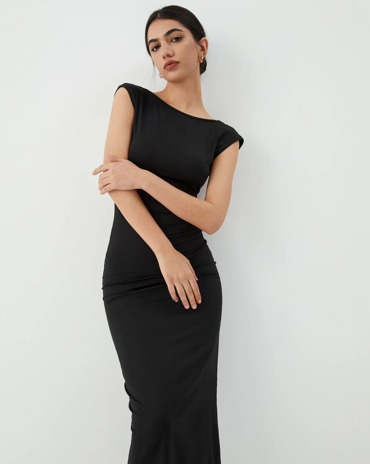Solid Backless Midi Dress - republicanstateiSolid Backless Midi Dress - republicanstatei