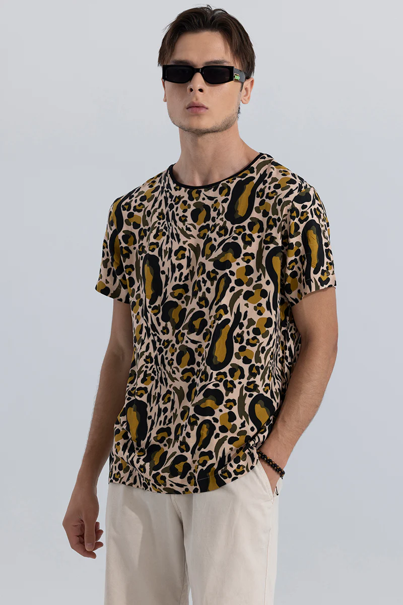 Abstract Leopard Beige T-Shirt - republicanstateiAbstract Leopard Beige T-Shirt - republicanstatei