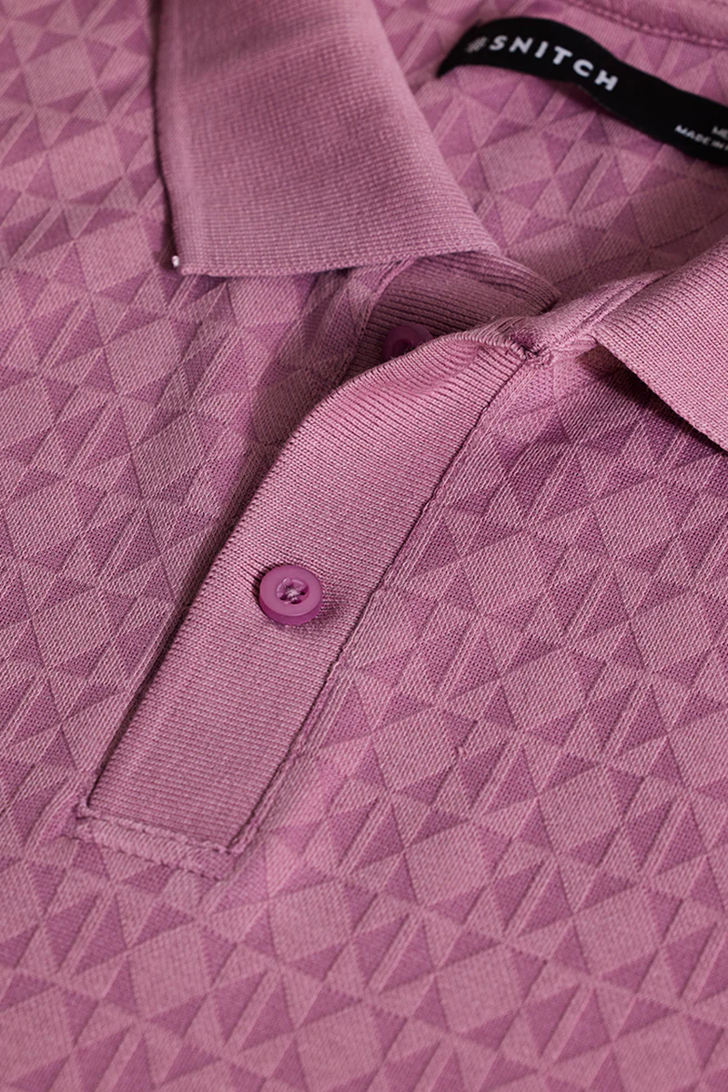 Mauve Textured Polo T-Shirt - republicanstateiMauve Textured Polo T-Shirt - republicanstatei