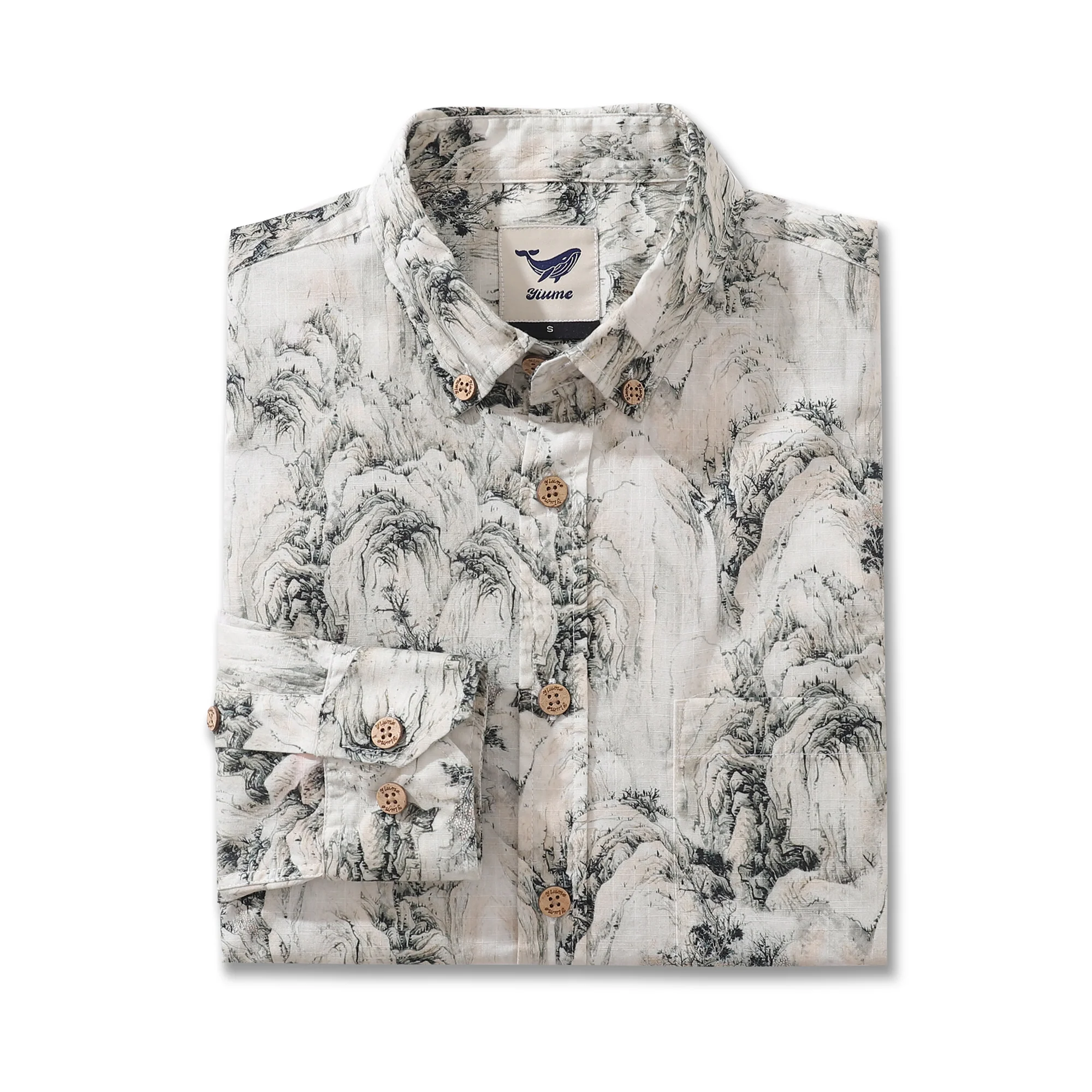 Men's Hawaiian Shirt Enchanting Mountain Landscape Cotton Button-down Long Sleeve Aloha Shirt - republicanstateiMen's Hawaiian Shirt Enchanting Mountain Landscape Cotton Button-down Long Sleeve Aloha Shirt - republicanstatei