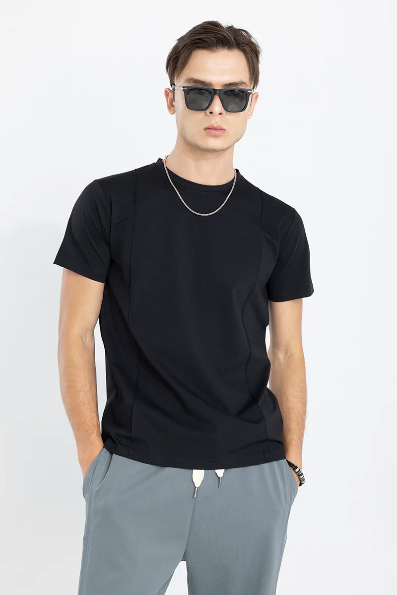 Pleated Black T-Shirt - republicanstateiPleated Black T-Shirt - republicanstatei