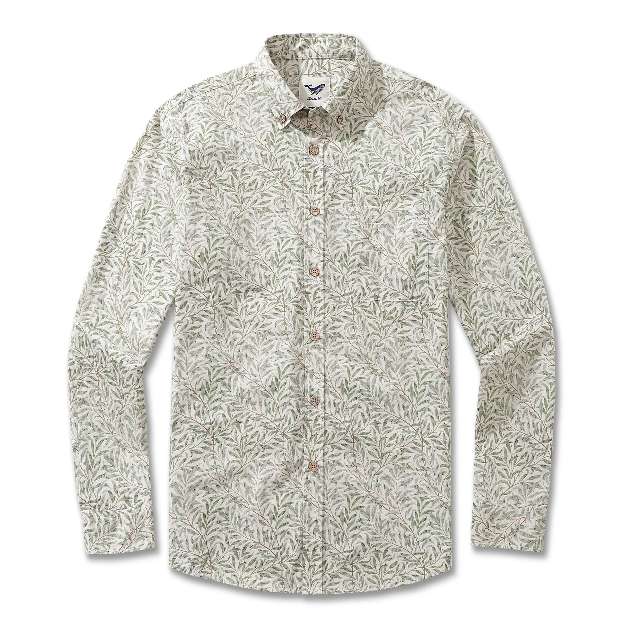 Men's Hawaiian Shirt Willow Cotton Button-down Long Sleeve Aloha Shirt - republicanstateiMen's Hawaiian Shirt Willow Cotton Button-down Long Sleeve Aloha Shirt - republicanstatei