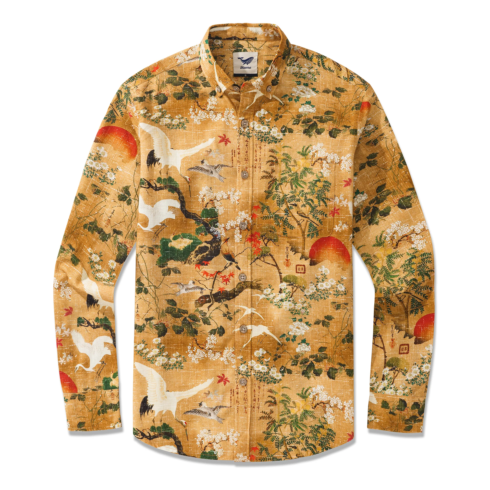 Hawaiian Art-Inspired Landscape Painting Shirt 100% Cotton Men's Aloha Hawaiian Long Sleeve Button-down Shirt - republicanstateiHawaiian Art-Inspired Landscape Painting Shirt 100% Cotton Men's Aloha Hawaiian Long Sleeve Button-down Shirt - republicanstatei