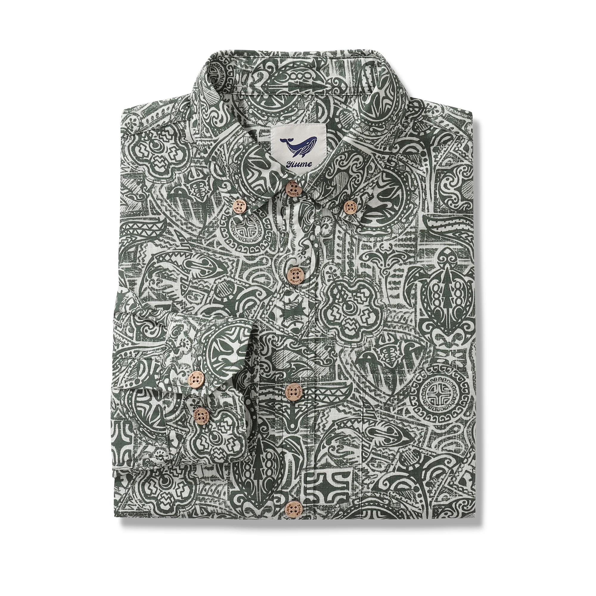 Long Sleeve Hawaiian Shirt For Men Guardian Totem Cotton Button-down Aloha Shirt - republicanstateiLong Sleeve Hawaiian Shirt For Men Guardian Totem Cotton Button-down Aloha Shirt - republicanstatei