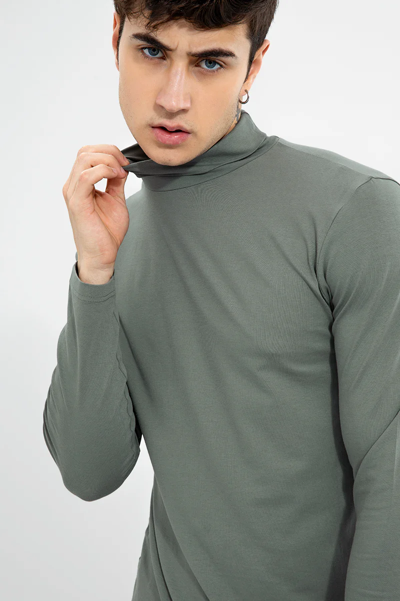High Neck Grey T-Shirt - republicanstateiHigh Neck Grey T-Shirt - republicanstatei