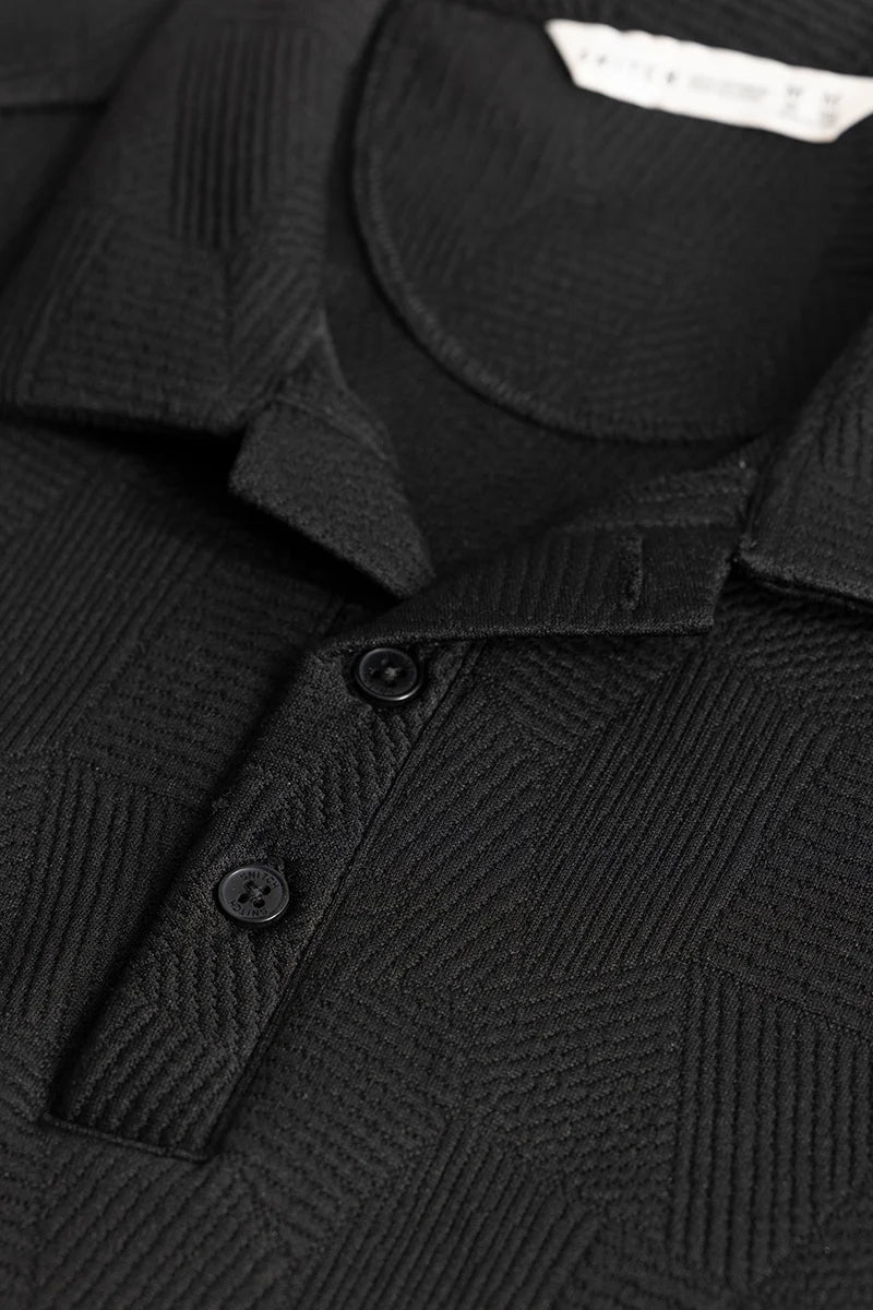 GeoCubique Black Polo T-Shirt - republicanstateiGeoCubique Black Polo T-Shirt - republicanstatei