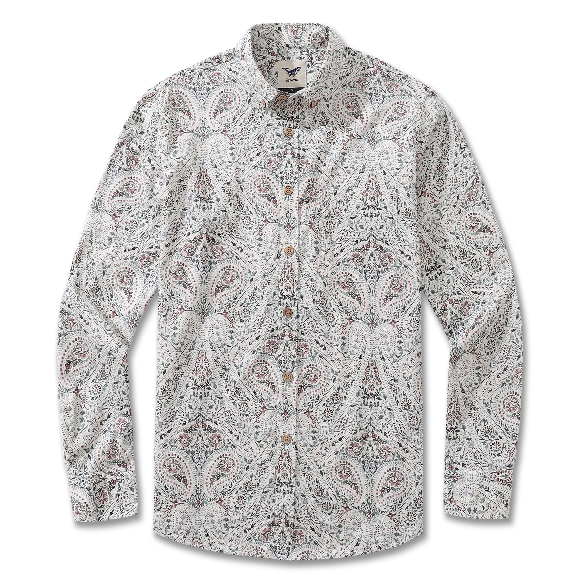 Men's Hawaiian Shirt Paisley By Studio 1987 Cotton Button-down Long Sleeve Aloha Shirt - republicanstateiMen's Hawaiian Shirt Paisley By Studio 1987 Cotton Button-down Long Sleeve Aloha Shirt - republicanstatei